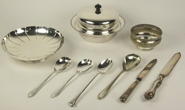 An EPNS bowl a sugar bowl three