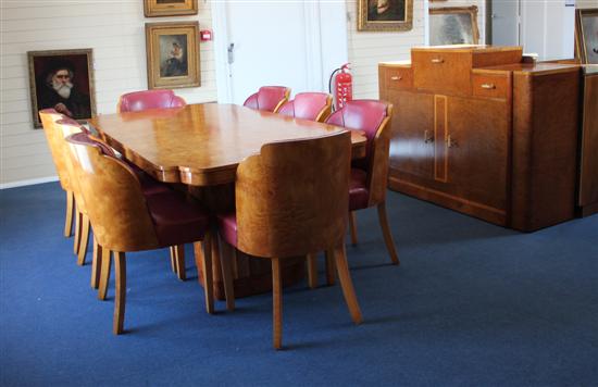 An Epstein Art Deco maple dining