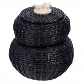 AN ESKIMO BALEEN DOUBLE GOURD