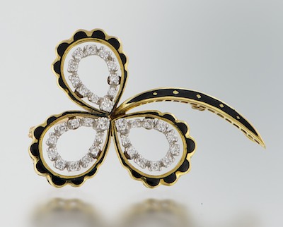 An Estate Diamond and Enamel