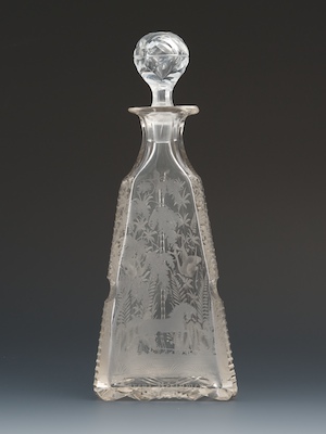 An Etched Crystal Perfume Bottle