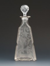 An Etched Crystal Perfume Bott