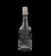 An Etched Glass Decanter By Ha