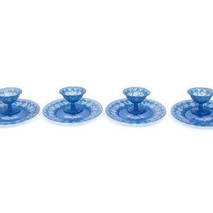 An Etched Glass Dessert Service