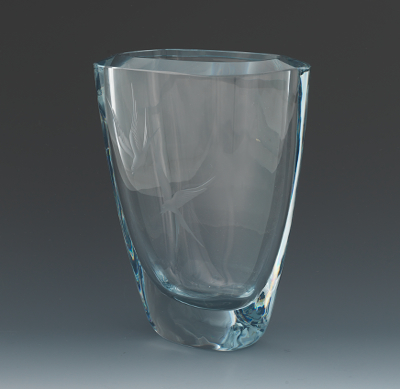 An Etched Vase with Two Birds