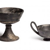 An Etruscan Bucchero Kantharos