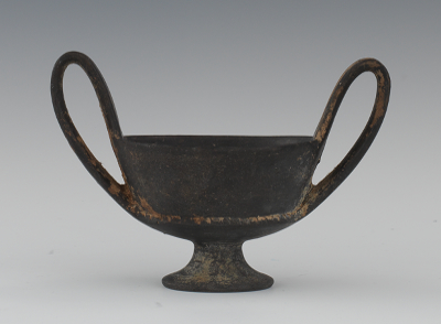 An Etruscan Bucchero Ware Kantharos