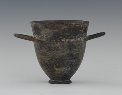 An Etruscan Bucchero Ware Skyphos