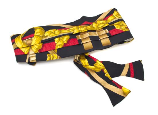 An Hermes Bowtie and Cumberbund Set