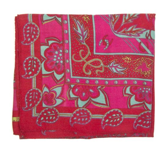 An Hermes Cashmere Silk Scarf in