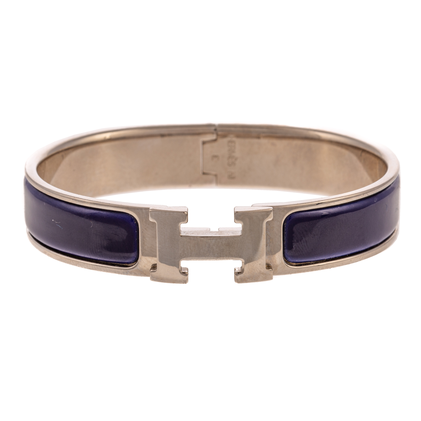 AN HERMES CLIC H BRACELET A blue