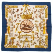 AN HERMES "COPEAUX" SCARF 90 A