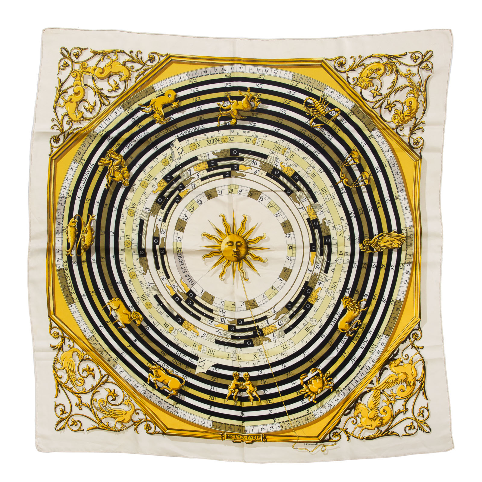 AN HERMES "DIES ET HORE" SCARF 90