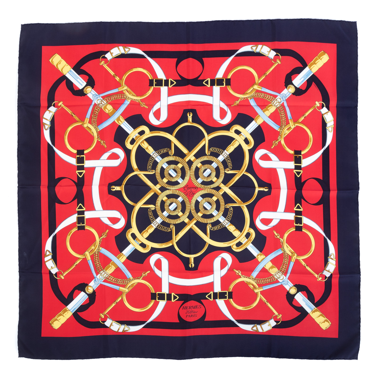 AN HERMES "EMPERON D'OR" SCARF 90
