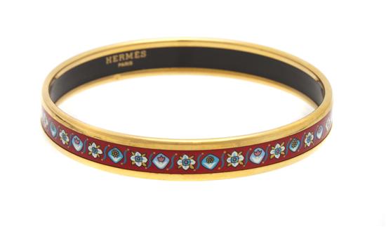 An Hermes Enamel Bangle Bracelet.