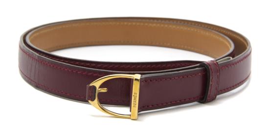 An Hermes 'Etriere' Burgundy Calf