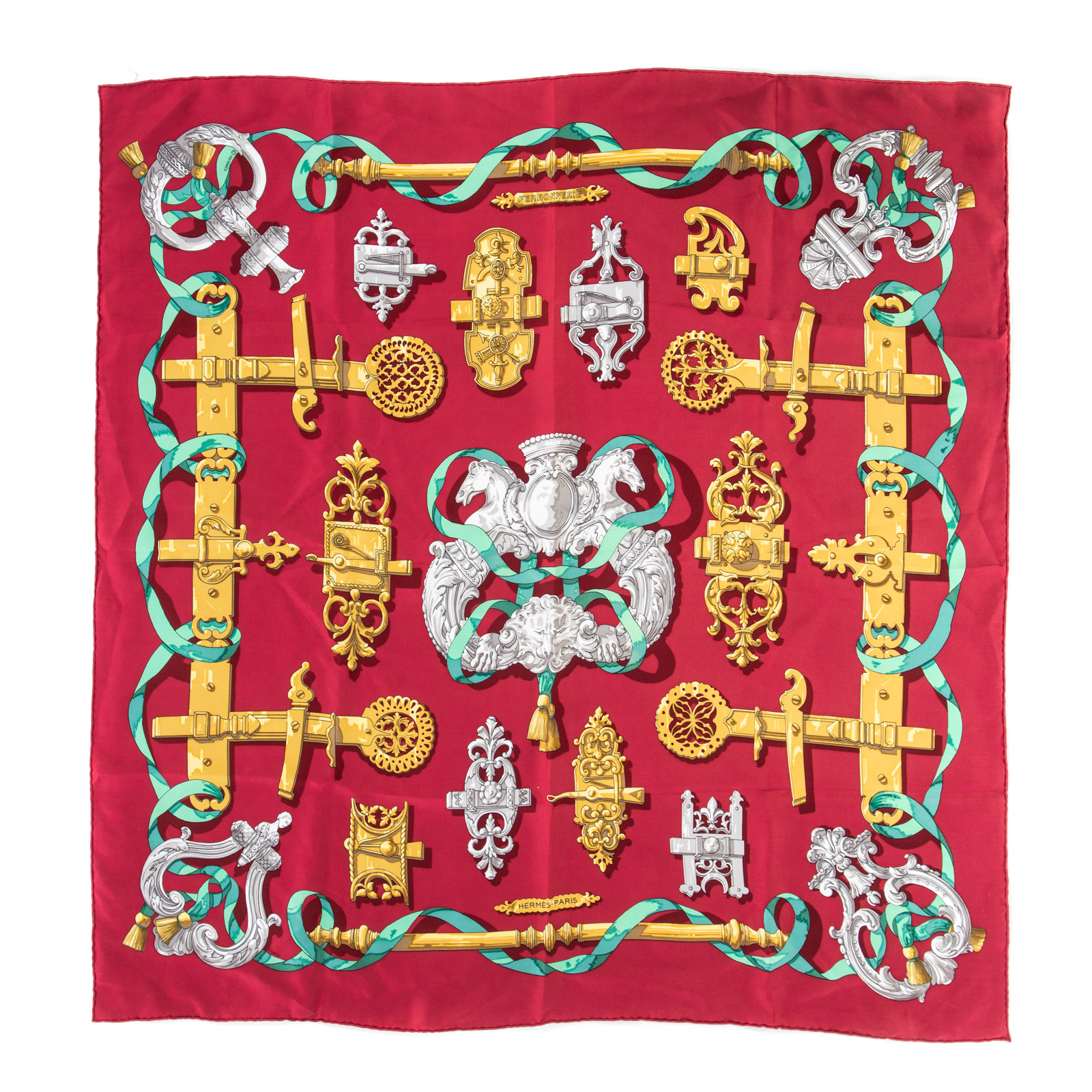 AN HERMES "FERRONNERIE" SCARF 90