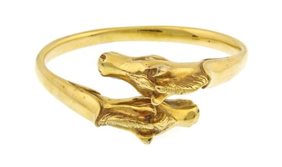An Hermes Goldtone Horse Head