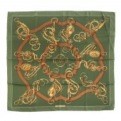 AN HERMES GREEN "PROFILE SELLI