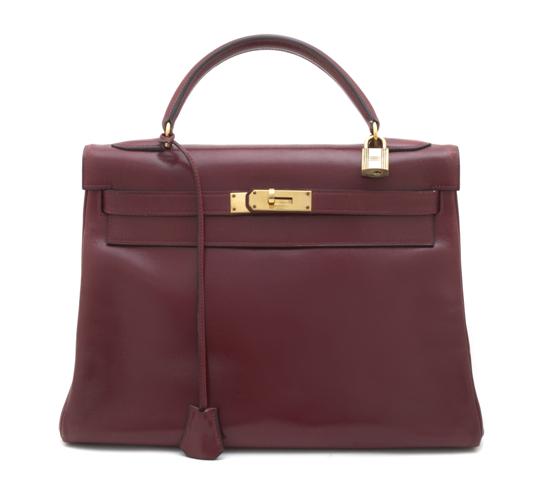 An Hermes Kelly Soft Red Calf Bag