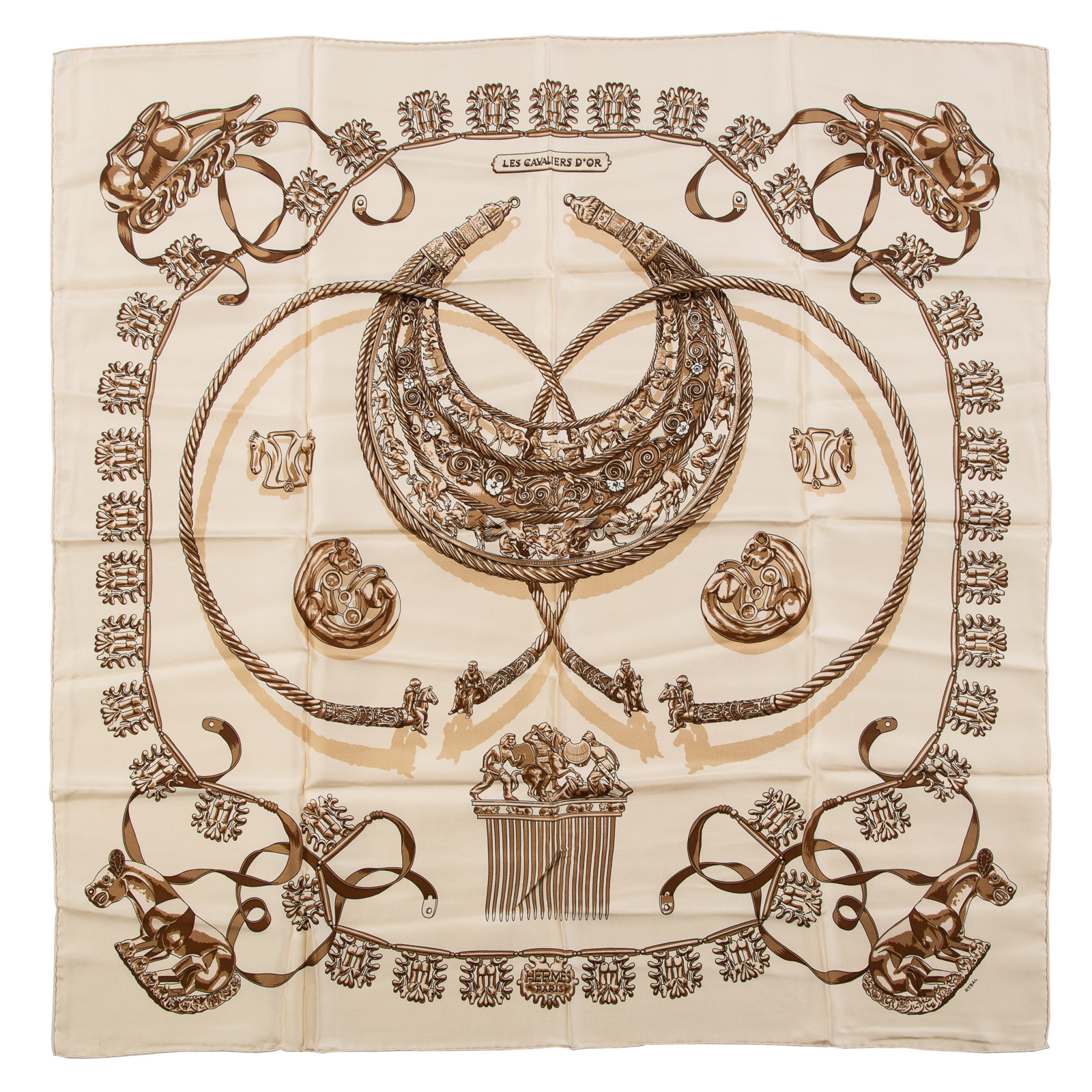 AN HERMES “LES CAVALIERS D’OR” SILK