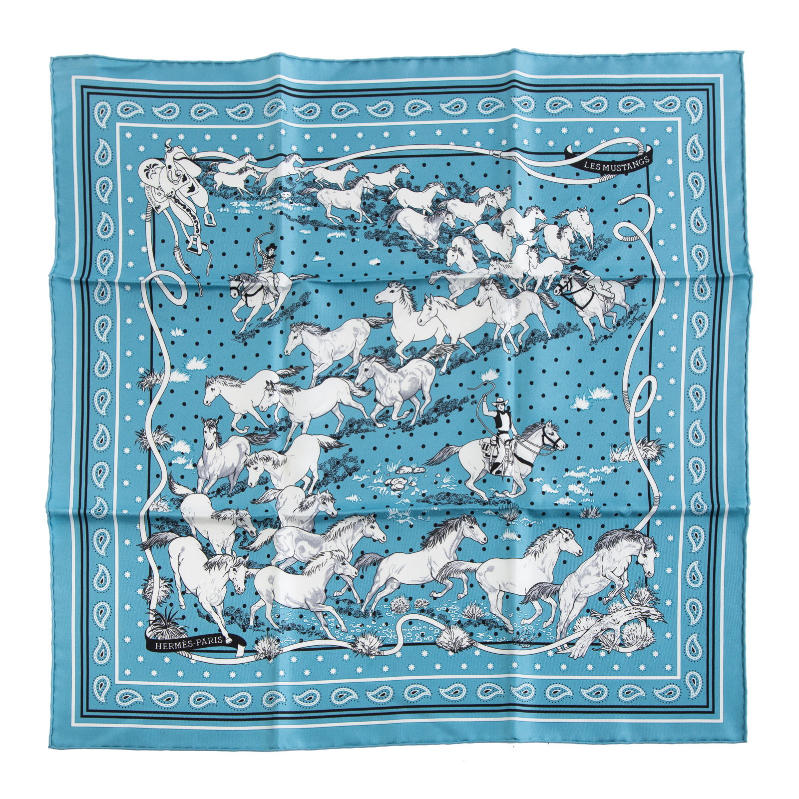 AN HERMES “LES MUSTANGS” BANDANA