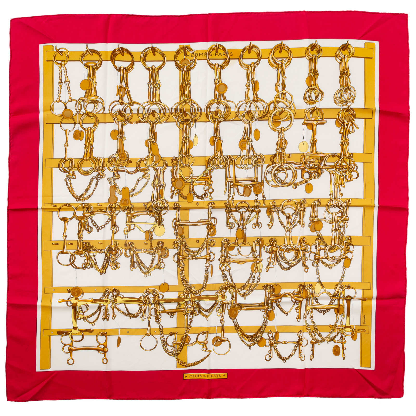 AN HERMES "MORS ET FILETS" SCARF 90