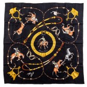 AN HERMES "PAMPA" SILK SCARF 9