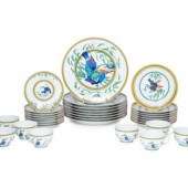 An Hermès Porcelain Toucans Po
