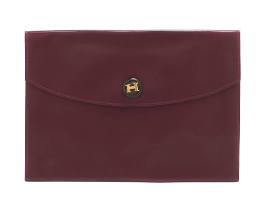 An Hermes Red Calf Envelope