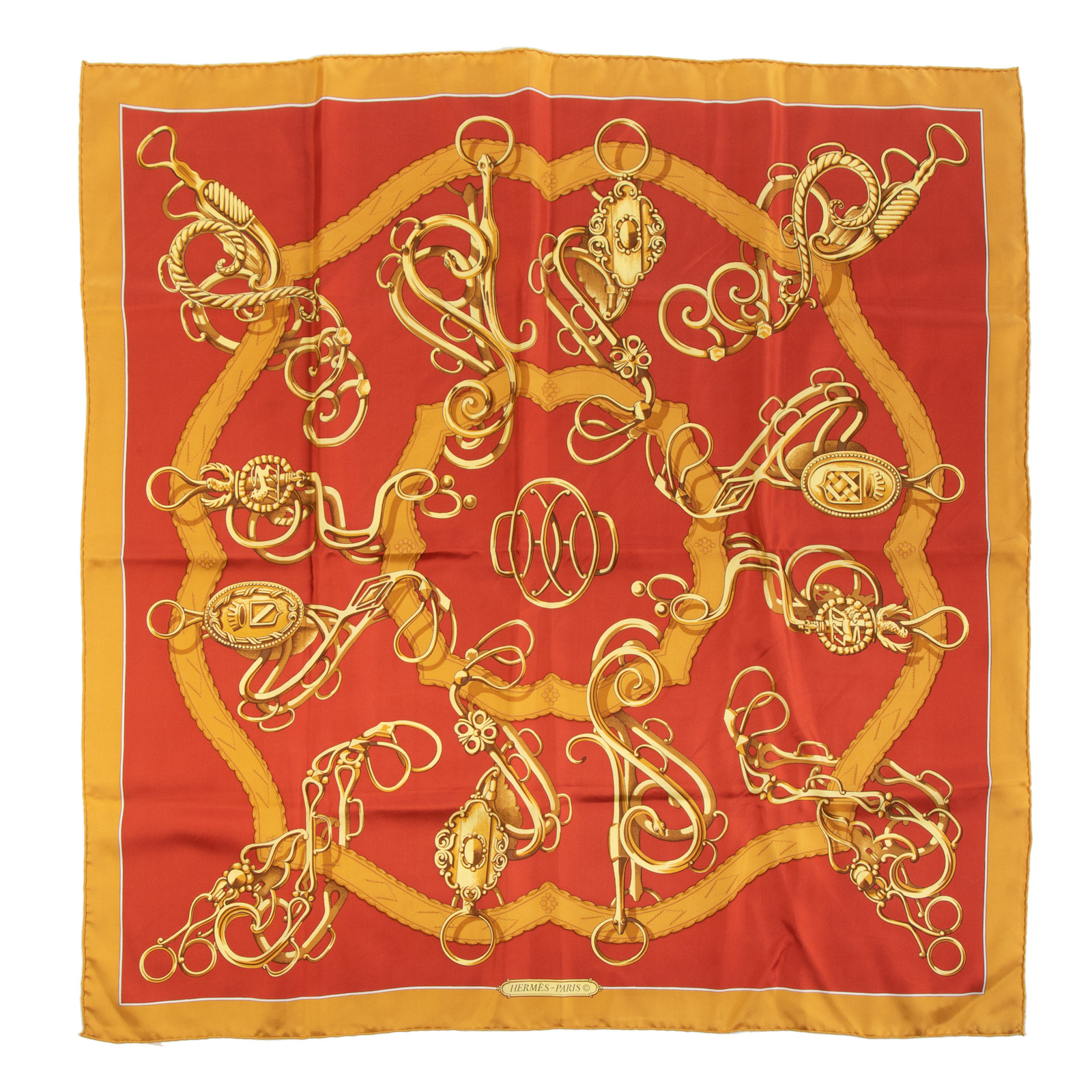 AN HERMES RED "PROFILE SELLIER"