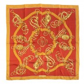 AN HERMES RED "PROFILE SELLIER