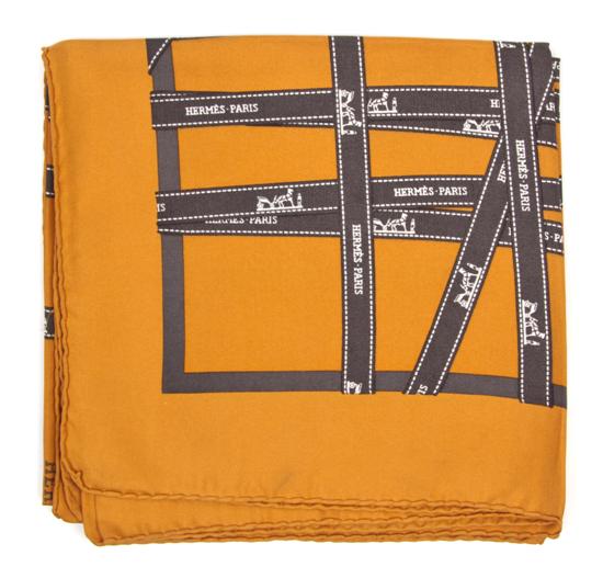 An Hermes Silk Scarf in an Hermes