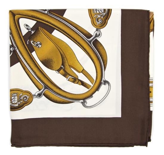 An Hermes Silk Scarf in an