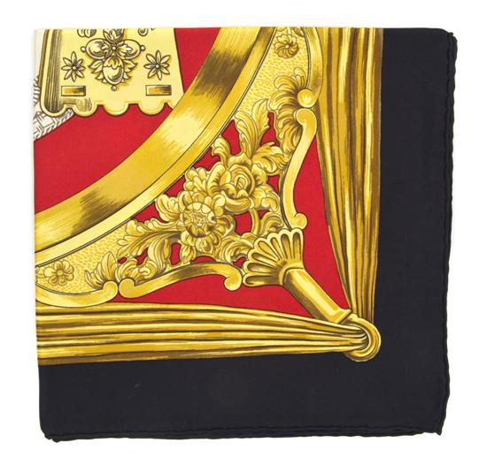 An Hermes Silk Scarf in an