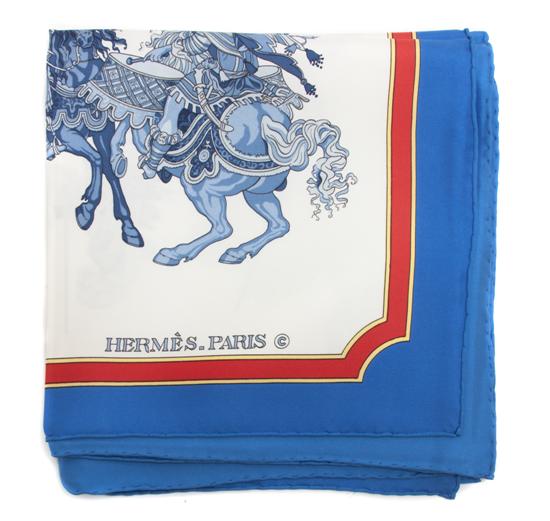 An Hermes Silk Scarf in a