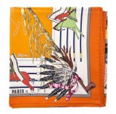 An Hermes Silk Scarf in a 'Pan