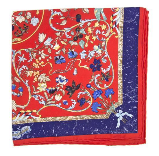 An Hermes Silk Scarf in a