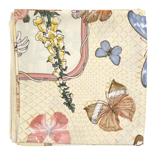 An Hermes Silk Scarf in a
