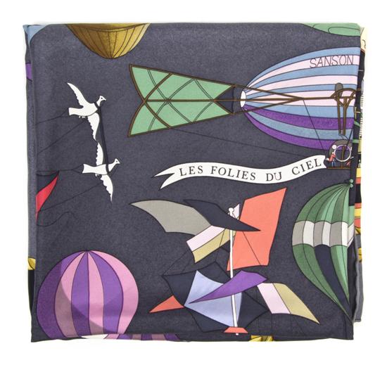 An Hermes Silk Scarf in a 'Les