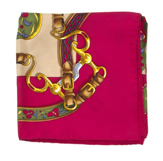 An Hermes Silk Scarf in a saddle