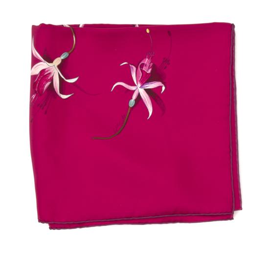 An Hermes Silk Scarf in a 'Fleurs