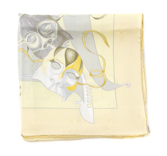 An Hermes Silk Scarf in a