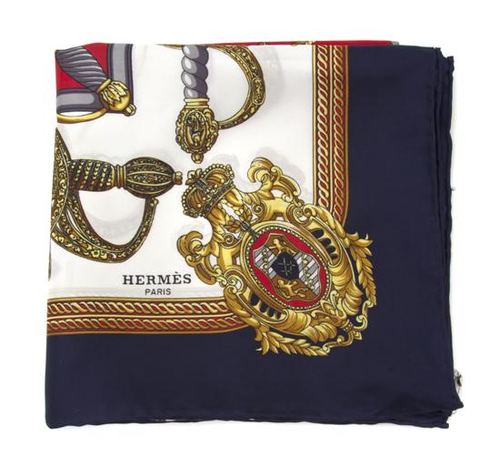 An Hermes Silk Scarf in an eagle