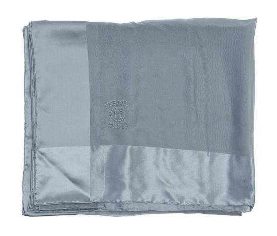 An Hermes Silk Scarf solid slate
