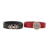 AN HERMES WRAP BRACELET A red