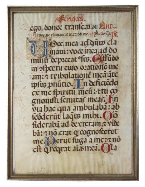 An Illuminated Manuscript on Vellum