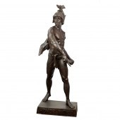 AN IMPOSING PATINATED BRONZE F