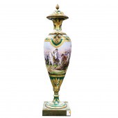 AN IMPOSING SEVRES STYLE GILT