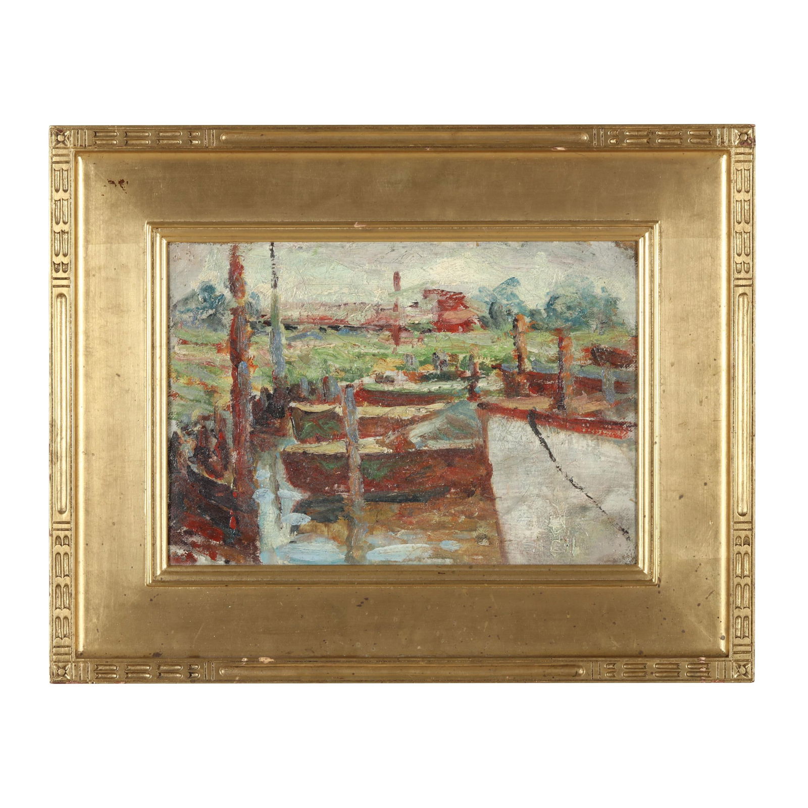 AN IMPRESSIONISTIC HARBOR SCENEAn